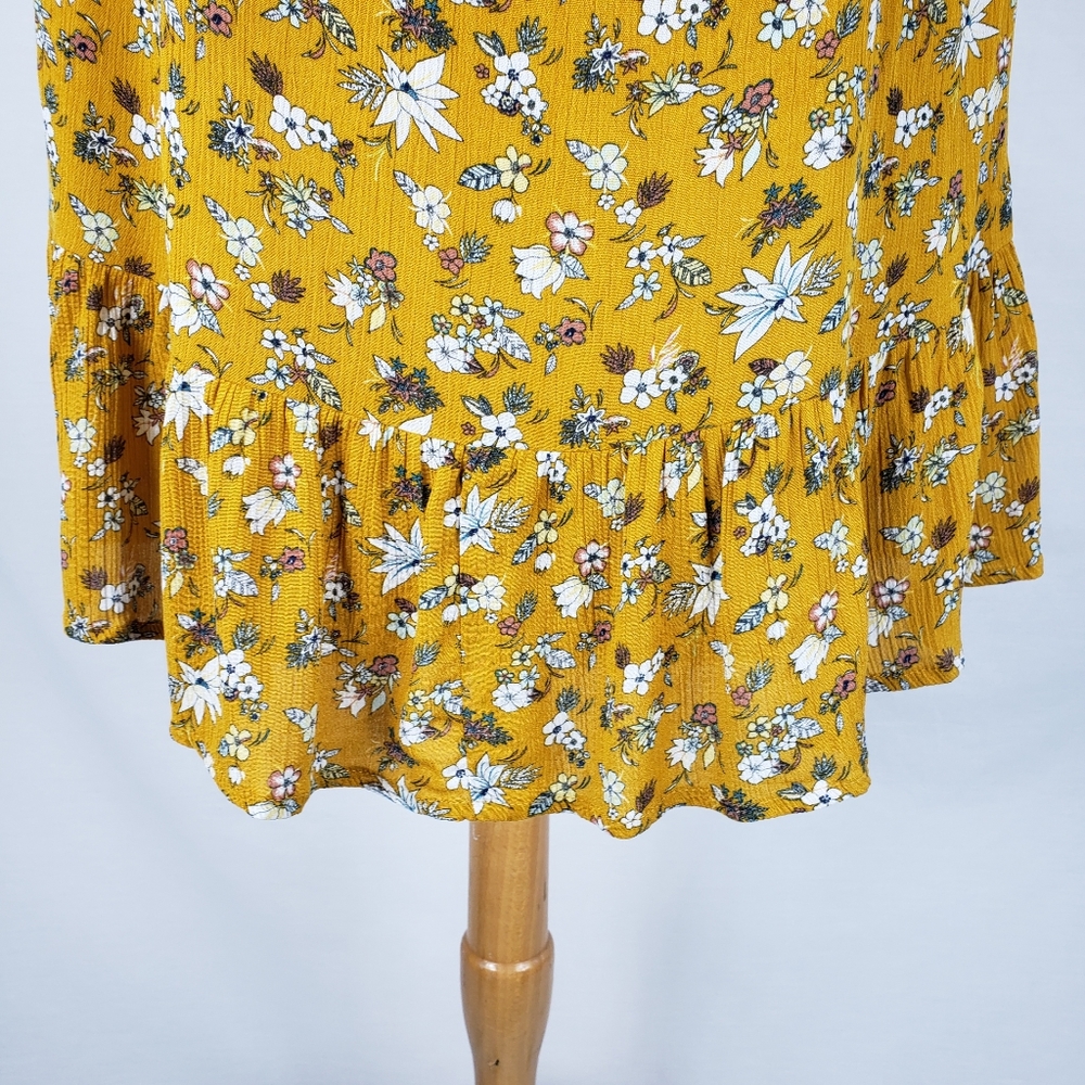 Mossimo Dress or Long Blouse Top Gold Flor… - Picture 12 of 14